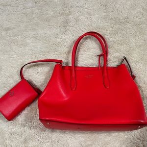 Red Kate Spade Handbag w/ Wallet